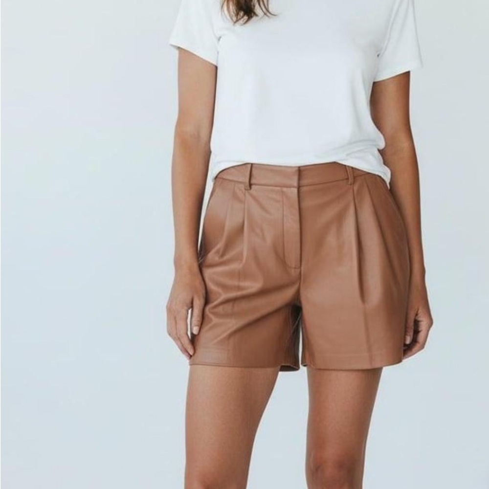 Wilfred Brown Leather Shorts